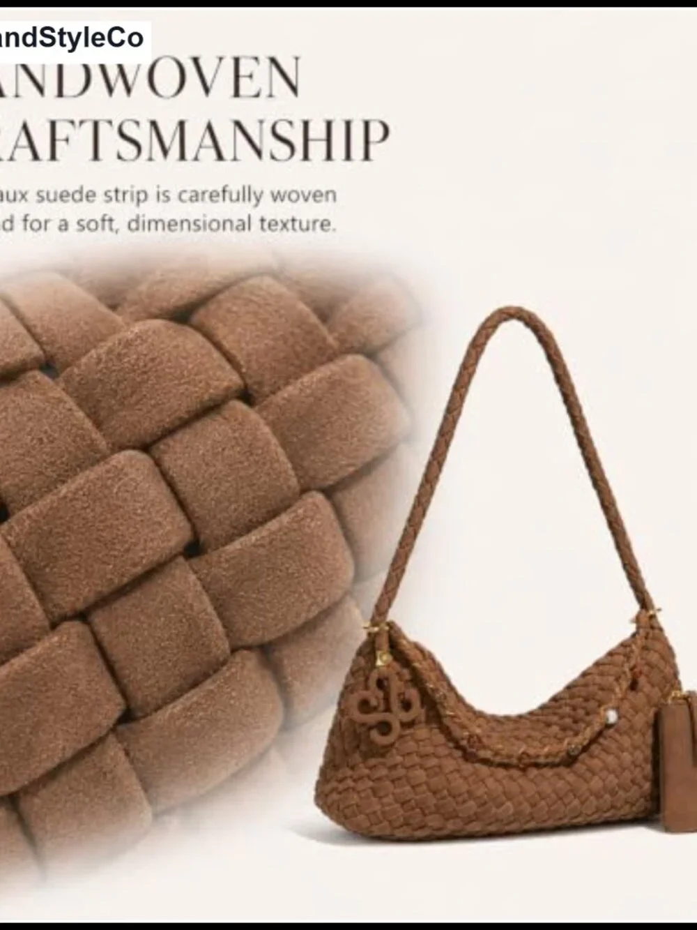 Faux Suede Hobo Bag for Women Small Slouchy Shoulder Bag with Pouch
